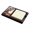 4 1/4" x 6 1/4" Mahogany Sticky Note Holder w/Full Color Insert